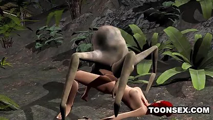 Merah 3d oleh laba-laba massage sampai crot